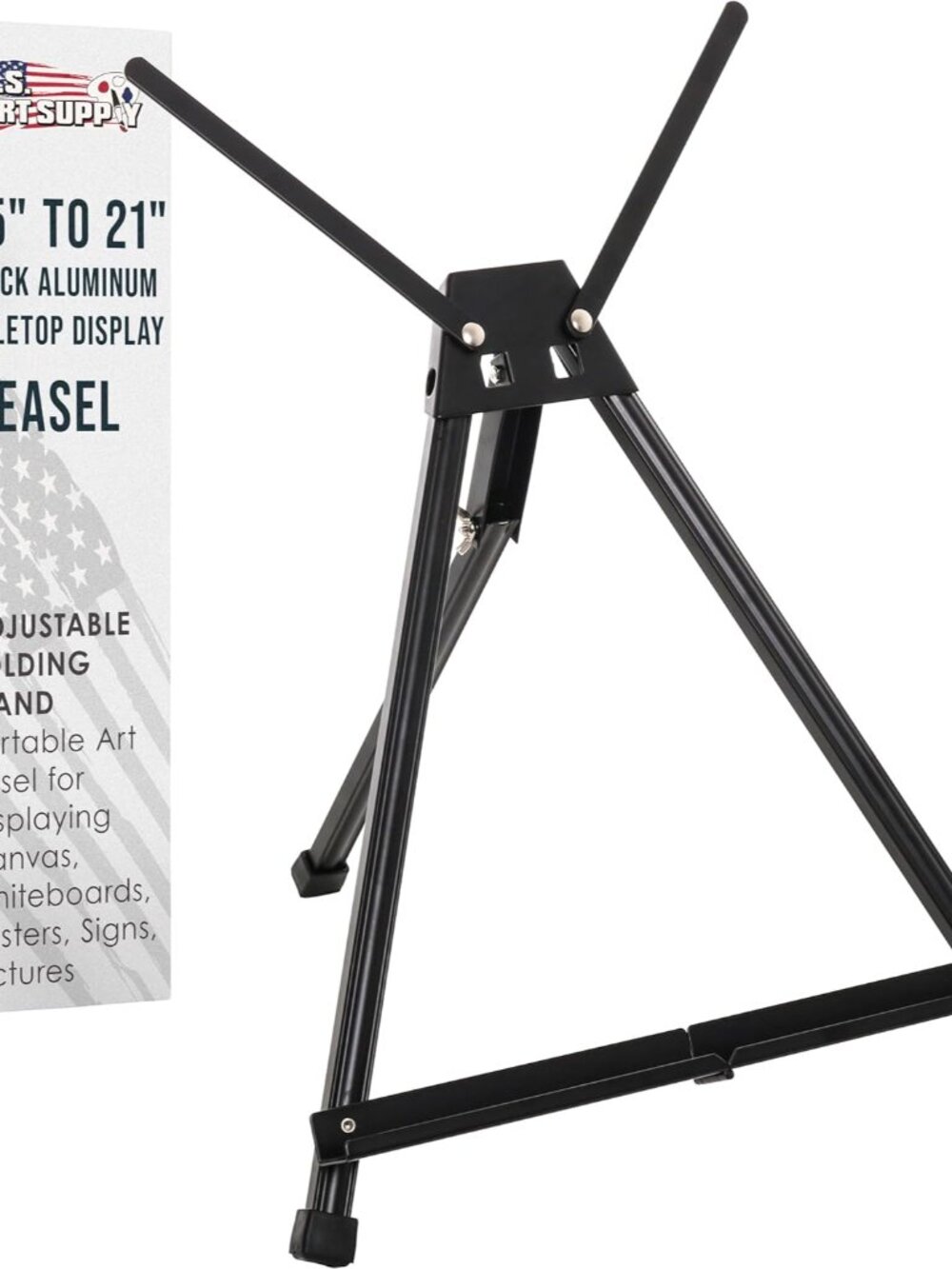 Tabletop Easel for Painting - 15" to 21", Black